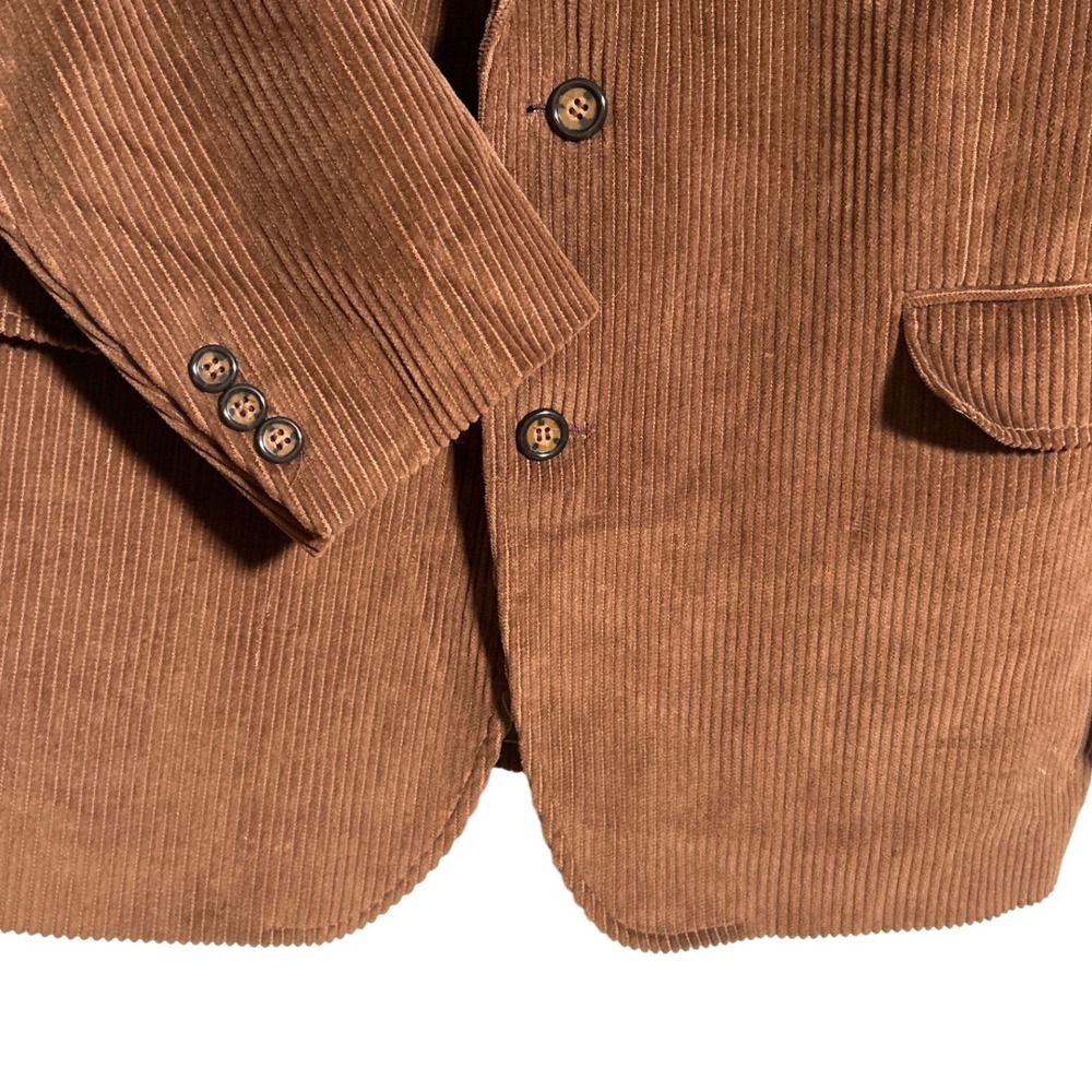 Cordovan & Grey Ltd Mens Brown Corduroy Blazer Jacket 2 Button Sport Coat - Picture 3 of 8